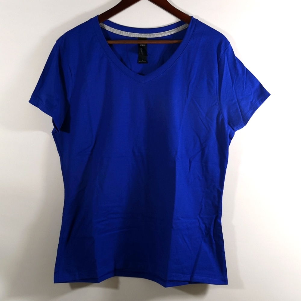 NWOT Men's Hanes X-Temp, Short-Sleeve T-Shirt, Bright Blue, Size Large